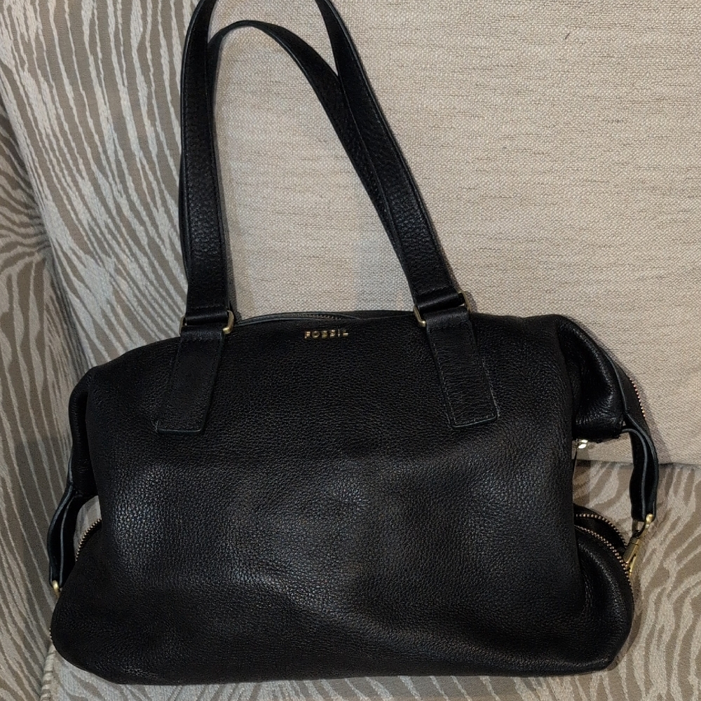 Fossil Black Leather Satchel